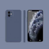 Силиконов защитен кейс с прави ъгли за iPhone 11 - синьо-сив