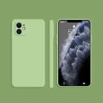 Силиконов защитен кейс с прави ъгли за iPhone 11 - зелен