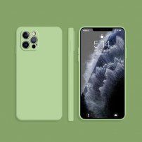 Силиконов защитен кейс с прави ъгли за iPhone 12 Pro Max - зелен