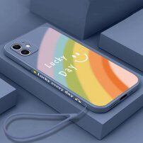 Силиконов кейс "Lucky Day" с каишка за iPhone 12 Pro Max - сиво-син