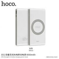 HOCO външна батерия 8000mAh с безжично зареждане за Apple iPhone - бяла