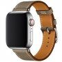 Кожена каишка за Apple Watch Ultra 49mm / 46mm / 45mm / 44mm / 42mm - сиво-кафяв