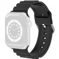 Елегантна силиконова каишка за Apple Watch Ultra 49mm / 46mm / 45mm / 44mm / 42mm - черен