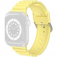 Елегантна силиконова каишка за Apple Watch Ultra 49mm / 46mm / 45mm / 44mm / 42mm - жълт
