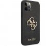 Guess Saffiano Big 4G Metal Logo кейс за iPhone 12 Pro Max - черен