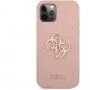Guess Saffiano Big 4G Metal Logo кейс за iPhone 12 Pro Max - розов