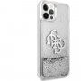 Guess Big 4G Liquid Glitter Silver кейс за iPhone 12 Pro Max - сребърен