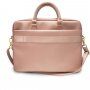 Guess Saffiano Vintage Script чанта за MacBook до 16" - розово-злато