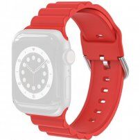 Елегантна силиконова каишка за Apple Watch Ultra 49mm / 46mm / 45mm / 44mm / 42mm - червен