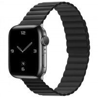 Силиконова магнитна каишка за Apple Watch Ultra 49mm / 46mm / 45mm / 44mm / 42mm - черен