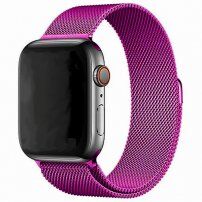 Метална каишка milanese дърпа за Apple Watch 42mm / 41mm / 40mm / 38mm - пурпурна