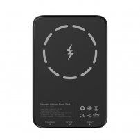 Пауър банка с безжично бързо зареждане MagSafe с порт USB-C - 5 000 mAh - черна