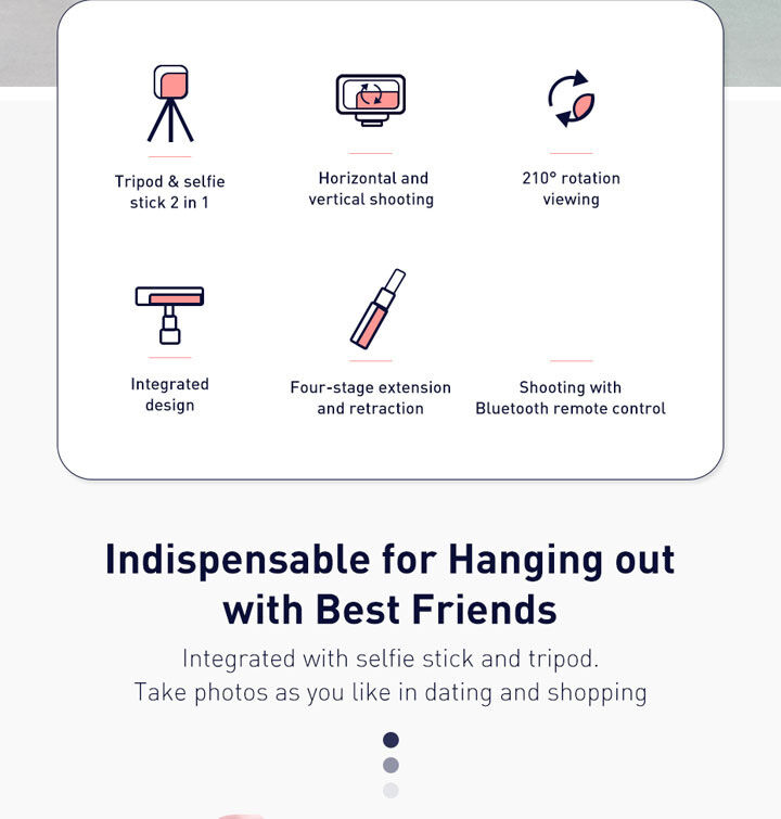 Baseus Lovely bluetooth селфи стик с трипод за iPhone - черна