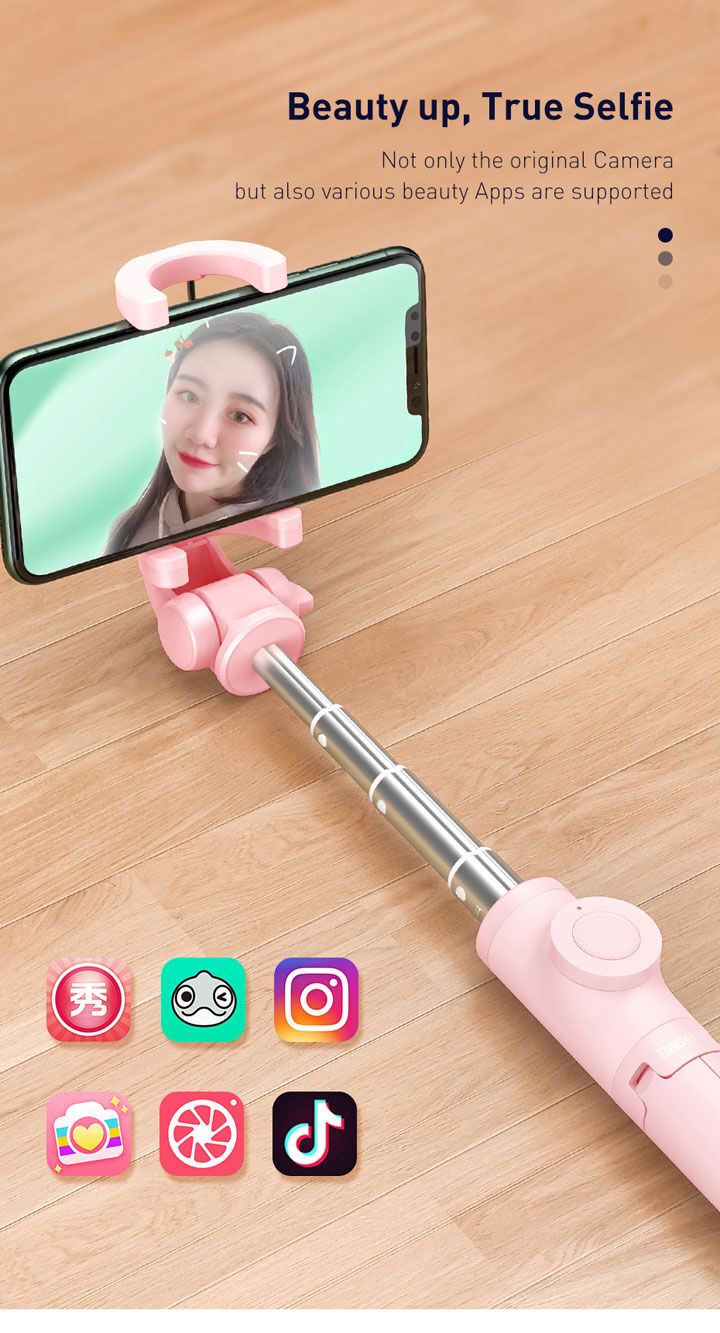 Baseus Lovely bluetooth селфи стик с трипод за iPhone - черна
