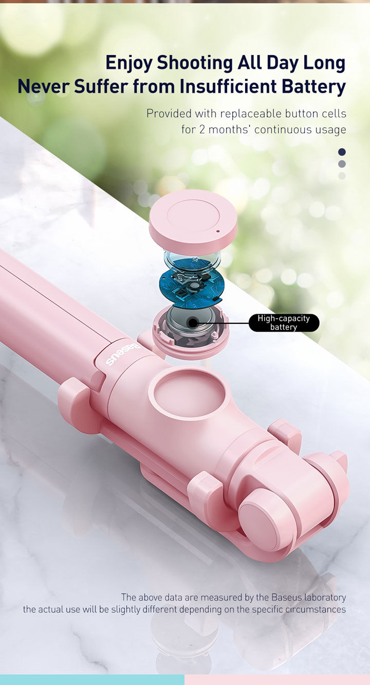 Baseus Lovely bluetooth селфи стик с трипод за iPhone - черна