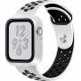 Защитен калъф със силиконова каишка за Apple Watch 40mm - бял-черно