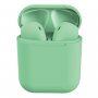 InPods 12 безжични bluetooth слушалки с калъф за зареждане за устройства на Apple - зелена