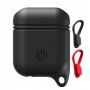 Водоустойчив и прахоустойчив силиконов защитен калъф за AirPods 1 / 2 - черен