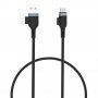 Wiwu 4в1 cплетен кабел за пренос на данни и зареждане USB-A / USB-C / Lightning за iPhone / iPad / iPod / AirPods - 1,2 m - черен