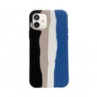 Силиконов кейс с плетка за iPhone 12 Pro Max - синьо-черен