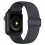 Силиконова каишка с подвижна закопчалка за Apple Watch 42mm / 41mm / 40mm / 38mm - тъмносив
