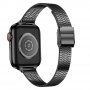 Тънка каишка от неръждаема стомана за Apple Watch 42mm / 41mm / 40mm / 38mm - черен