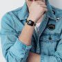 Тънка каишка от неръждаема стомана за Apple Watch 42mm / 41mm / 40mm / 38mm - черен