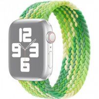 Найлонова каишка с цветна оплетка за Apple Watch 42mm / 41mm / 40mm / 38mm - XS - зелен