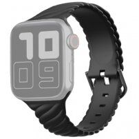 Сплетена силиконова каишка за Apple Watch 42mm / 41mm / 40mm / 38mm - черен