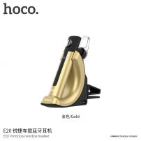 HOCO безжична Bluetooth слушалка със стойка за вентилационна решетка за Apple iPhone - златно