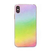 Прозрачен огледален кейс за iPhone X / XS - цветовете на дъгата