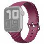 Сплетена силиконова каишка за Apple Watch Ultra 49mm / 46mm / 45mm / 44mm / 42mm - винено червен
