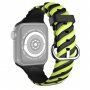Сплетена силиконова каишка за Apple Watch 42mm / 41mm / 40mm / 38mm - черно-зелен