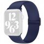 Силиконова каишка с подвижна закопчалка за Apple Watch 42mm / 41mm / 40mm / 38mm - тъмносин