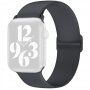 Силиконова каишка с подвижна закопчалка за Apple Watch 42mm / 41mm / 40mm / 38mm - тъмносив