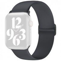 Силиконова каишка с подвижна закопчалка за Apple Watch 42mm / 41mm / 40mm / 38mm - тъмносив