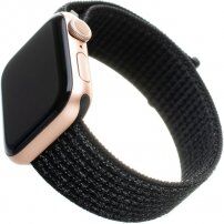 FIXED Nylon Strap найлонова каишка за Apple Watch 42mm / 41mm / 40mm / 38mm - отразяващо черно
