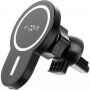 FIXED MagClick 15W стойка за автомобилна решетка с MagSafe безжично зареждане за iPhone - черна