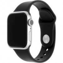 FIXED Silicone Strap каишка с къса и дълга катарама за Apple Watch 42mm / 41mm / 40mm / 38mm - черен