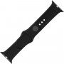 FIXED Silicone Strap каишка с къса и дълга катарама за Apple Watch 42mm / 41mm / 40mm / 38mm - черен