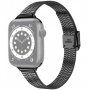 Тънка каишка от неръждаема стомана за Apple Watch 42mm / 41mm / 40mm / 38mm - черен