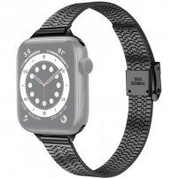 Тънка каишка от неръждаема стомана за Apple Watch 42mm / 41mm / 40mm / 38mm - черен