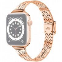Тънка каишка от неръждаема стомана за Apple Watch Ultra 49mm / 46mm / 45mm / 44mm / 42mm - розово златен