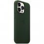 Оригинален Apple кожен кейс с MagSafe за iPhone 13 Pro - секвоено зелено