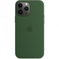 Оригинален Apple силиконов кейс с MagSafe за iPhone 13 Pro Max - цвят детелина