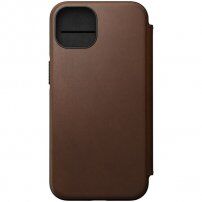 Nomad MagSafe Rugged Folio кожен флип калъф за iPhone 13 - кафяв
