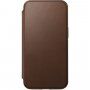 Nomad MagSafe Rugged Folio кожен флип калъф за iPhone 13 - кафяв