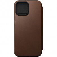 Nomad MagSafe Rugged Folio кожен флип калъф за iPhone 13 Pro Max - кафяв