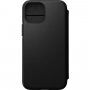 Nomad MagSafe Rugged Folio кожен флип калъф за iPhone 13 mini - черно