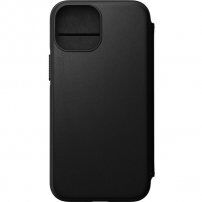 Nomad MagSafe Rugged Folio кожен флип калъф за iPhone 13 mini - черно